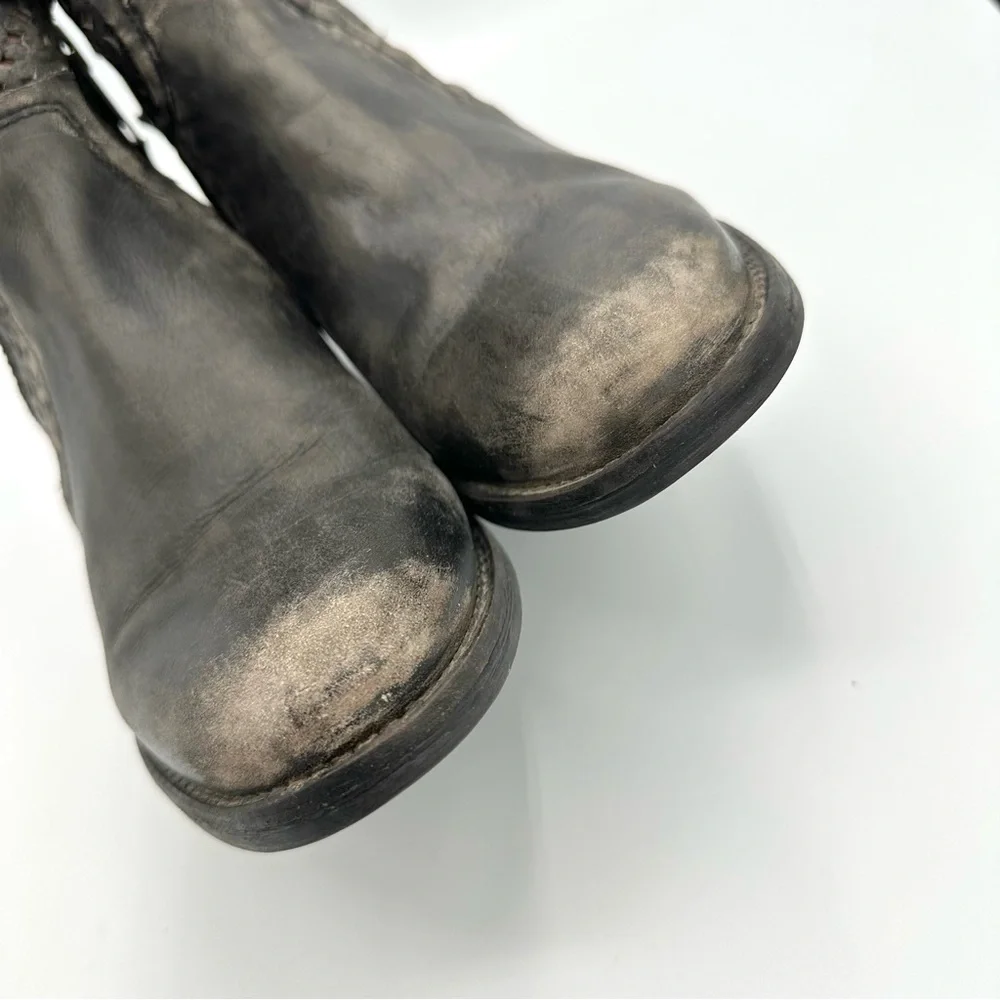 Corral Boots Circle G Cut Out Short Black Western Boots side zip q0001
